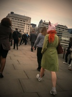 Walking accross London bridge